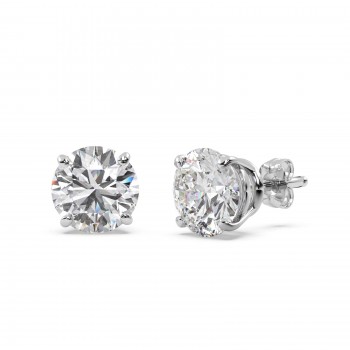 0.50ct. 4-Prong Basket Diamond Stud Earrings 14kt White Gold (H-I, SI2-SI3)