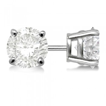 4.00ct. 4-Prong Basket Lab Diamond Stud Earrings 14kt White Gold (G-H, SI1)