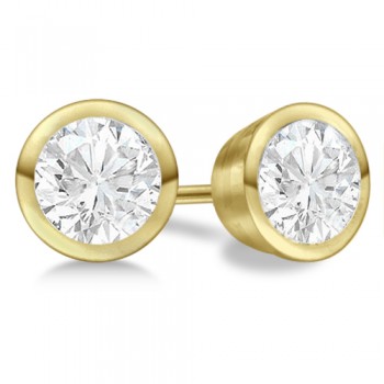 0.50ct. Bezel Set Lab Diamond Stud Earrings 14kt Yellow Gold (F-G, VS1)