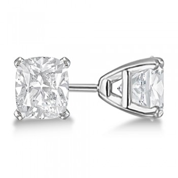 1.50ct. Cushion-Cut Lab Diamond Stud Earrings 14kt White Gold (F-G, VS1)