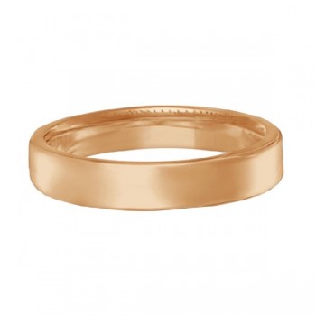 Dome Comfort Fit Wedding Ring Men's European Band 14k Rose Gold (3mm)