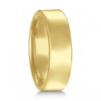 Dome Comfort Fit Wedding Ring Men's European Band 14k Yellow Gold (6mm)