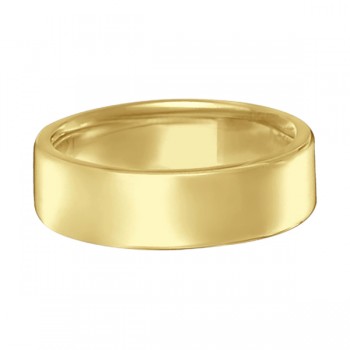 Dome Comfort Fit Wedding Ring Men's European Band 14k Yellow Gold (6mm)