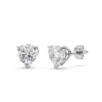 0.75ct Heart-Cut Diamond Stud Earrings 14kt White Gold (G-H, VS2-SI1)