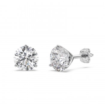 0.75ct. 3-Prong Martini Diamond Stud Earrings 14kt White Gold (H-I, SI2-SI3)