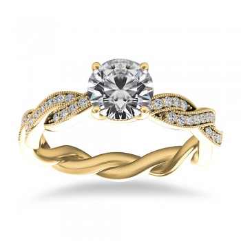 Diamond Infinity Twisted Engagement Ring 14k Yellow Gold (0.22ct)