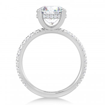 Round Lab Grown Diamond Engagement Ring 14K White Gold (1.48ct)