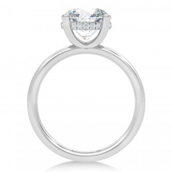 Round Lab Grown Diamond Engagement Ring 14K White Gold (1.06ct)