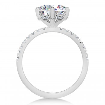 Round Moissanite & Lab Grown Diamond Engagement Ring 14K White Gold (3.30ct)