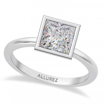Princess Cut Lab Grown Diamond Bezel Engagement Ring 14K White Gold (1.50ct) Princess Cut Lab Grown Diamond Bezel Engagement Ring 14K White Gold (1.50ct)