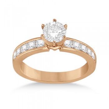 Channel Set Princess Diamond Engagement Ring 14k Rose Gold (0.50ct)