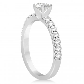 Diamond Accented Engagement Ring Setting 14k White Gold (0.42ct)