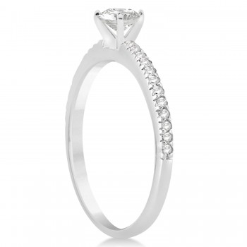 Diamond Accented Engagement Ring Setting 18k White Gold 0.18ct