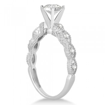 Marquise Antique Lab Grown Diamond Engagement Ring in 14k White Gold (0.50ct)