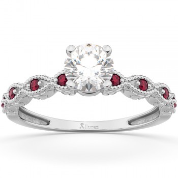 Vintage Marquise Ruby Engagement Ring 14k White Gold (0.18ct)