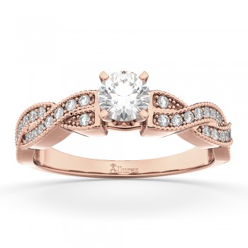 Infinity Twisted Diamond Engagement Ring 18k Rose Gold (0.25ct)