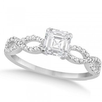 Infinity Asscher-cut Diamond Engagement Ring 14k White Gold (1.00ct)