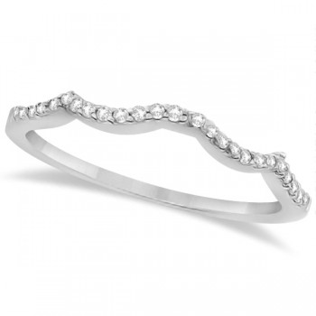 Contour Diamond Accented Wedding Band 14K White Gold (0.13ct) Contour Diamond Accented Wedding Band 14K White Gold (0.13ct)