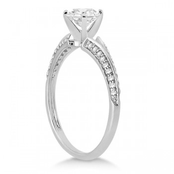 Knife Edge Diamond Engagement Ring 14k  White Gold Setting (0.18ct)