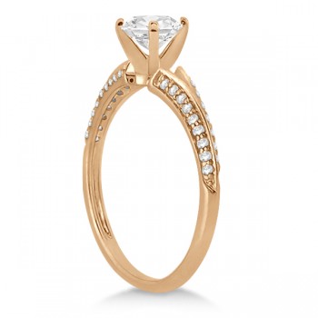 Knife Edge Diamond Engagement Ring 18k Rose Gold Setting (0.18ct)