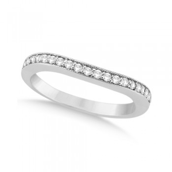 Curved Diamond Wedding Band 14k White Gold (0.22ct) Curved Diamond Wedding Band 14k White Gold (0.22ct)