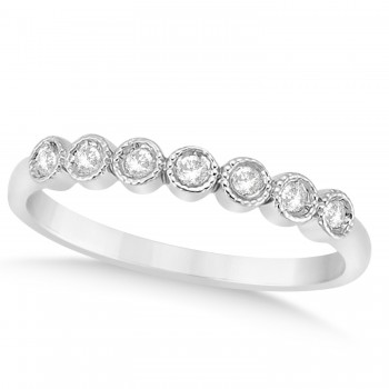 Diamond Bezel Set Wedding Band Platinum 0.10ct