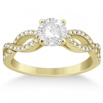 Diamond Twist Infinity Engagement Ring Setting 14K Yellow Gold (0.40ct)