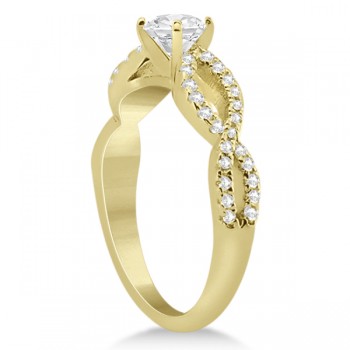 Diamond Twist Infinity Engagement Ring Setting 18k Yellow Gold (0.40ct)