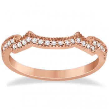 Milgrain Semi-Eternity Diamond Band Setting 14K Rose Gold (0.15ct)