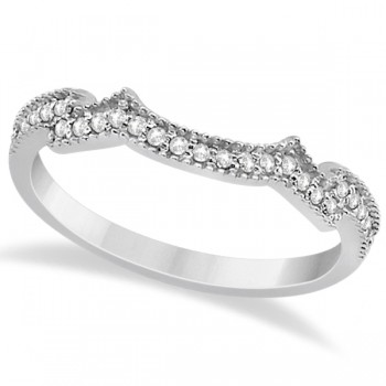 Milgrain Semi-Eternity Diamond Band Setting 14K White Gold (0.15ct)
