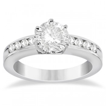 Classic Channel Set Diamond Engagement Ring 14K White Gold (0.30ct)
