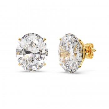 1.50ct. Oval-Cut Diamond Stud Earrings 18kt Yellow Gold (H, SI1-SI2)