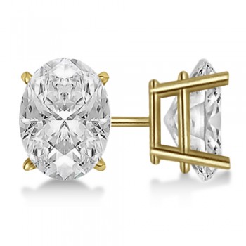 0.50ct. Oval-Cut Lab Diamond Stud Earrings 14kt Yellow Gold (G-H, SI1)