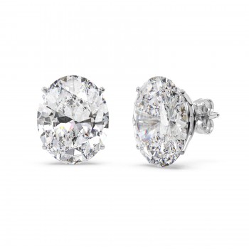 1.00ct. Oval-Cut Diamond Stud Earrings 14kt White Gold (G-H, VS2-SI1)