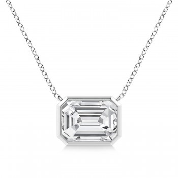 Lab Diamond Bezel Pendant Necklace 14K White Gold (0.66ct) Lab Diamond Bezel Pendant Necklace 14K White Gold (0.66ct)