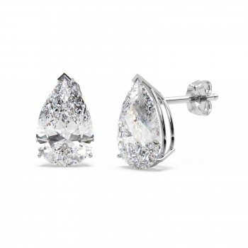 0.75ct Pear-Cut Diamond Stud Earrings 14kt White Gold (G-H, VS2-SI1)