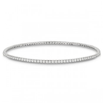 Stackable Diamond Bangle Eternity Bracelet 14k White Gold (2.60ct)