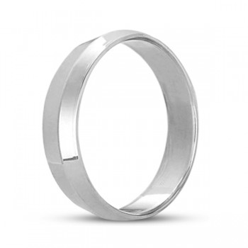 Knife Edge Wedding Ring Band Comfort-Fit 14k White Gold (5mm)