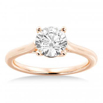Trellis Solitaire Engagement Ring 14k Rose Gold