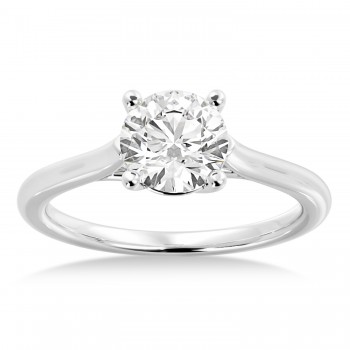Trellis Solitaire Engagement Ring 14k White Gold