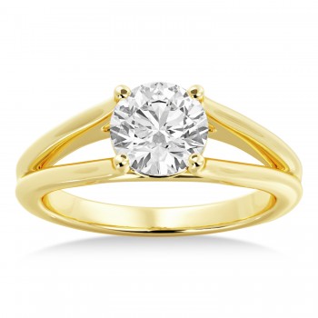 Split Shank Solitaire Engagement Ring 18k Yellow Gold