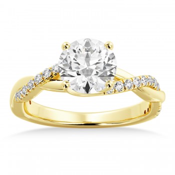 Lab Grown Twisted Diamond Engagement Ring18k Yellow Gold (0.16ct)