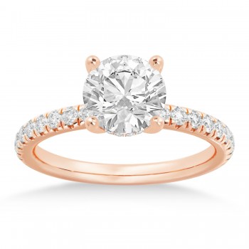 Lab Grown Diamond Hidden Halo Engagement Ring 14k Rose Gold (0.40ct)