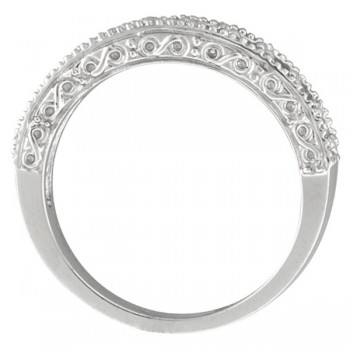 Garnet & Diamond Ring Anniversary Band 14k White Gold (0.30ct)