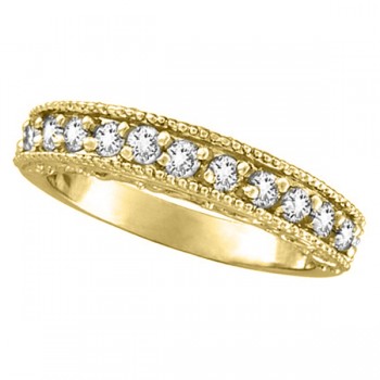 Semi-Eternity Diamond Ring Wedding Band 14k Yellow Gold (0.50ct)