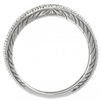 Fancy Yellow Canary Diamond Stackable Ring Band 14Kt White Gold (0.31ct)