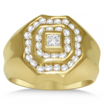 Diamond Accented Engagement Ring for Men in 14k Yellow Gold (1.25ct)