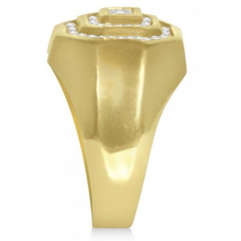 Diamond Accented Engagement Ring for Men in 14k Yellow Gold (1.25ct)