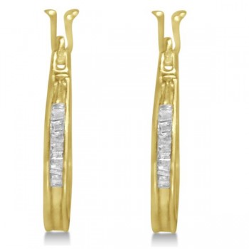 Diamond Baguette Huggie Earrings in 14k Yellow Gold (0.25ct)