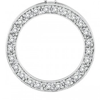 Diamond Circle Pendant Necklace in 14k White Gold (0.53 ctw)